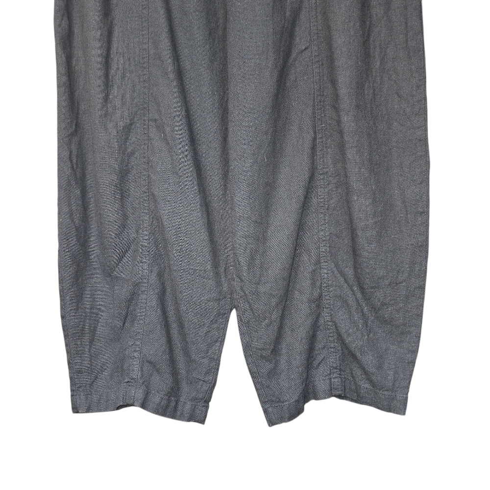 Zara Linen Blend Relaxed Tapered Leg Pull On Drawstring Pants Gray Size Small - Picture 4 of 11
